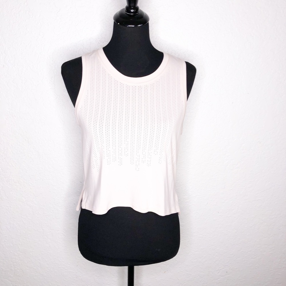 Lululemon Train to Be Tank Top Pink Perforated Sleeveless Athletic Shirt